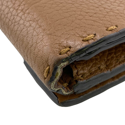 FENDI Long Wallet Purse 8M0308 leather Brown Celeria Peekaboo Women