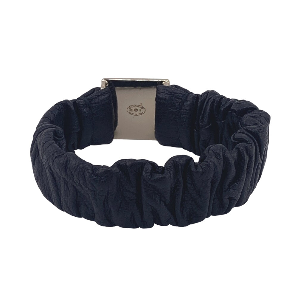 CHANEL hair accessory leather black COCO Mark