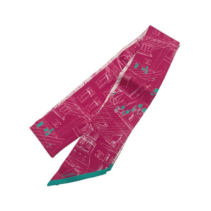 CHANEL scarf silk pink COCO Mark