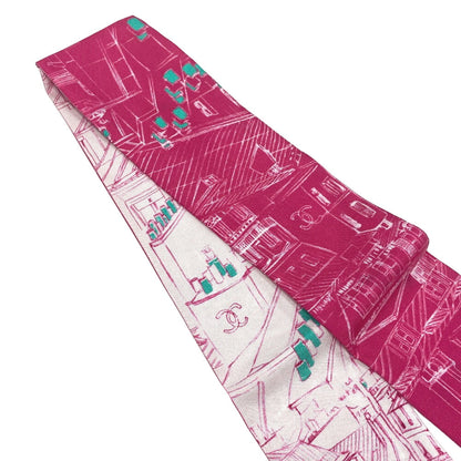 CHANEL scarf silk pink COCO Mark