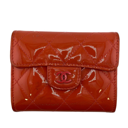 CHANEL Coin case enamel Orange Matrasse COCO Mark
