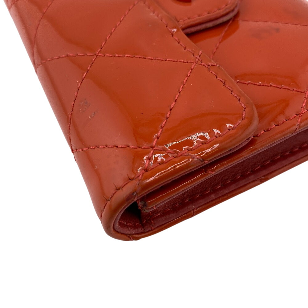 CHANEL Coin case enamel Orange Matrasse COCO Mark