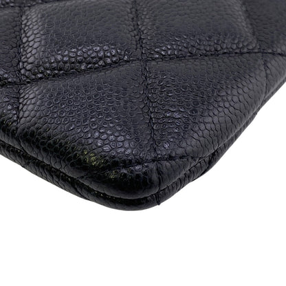 CHANEL Pouch Caviar skin black Matrasse COCO Mark