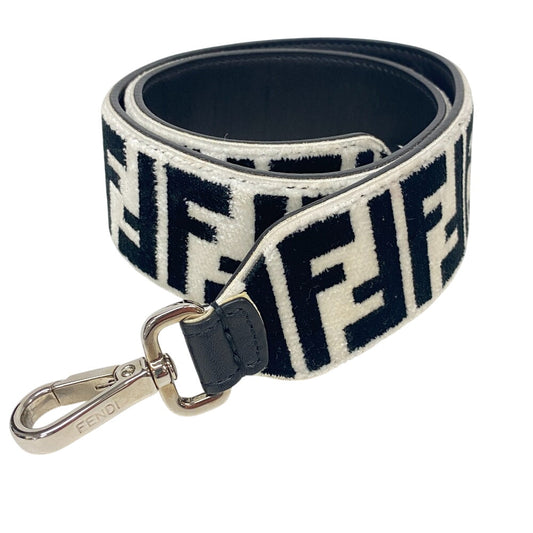 FENDI Shoulder strap Leather, Fabric white Strap you
