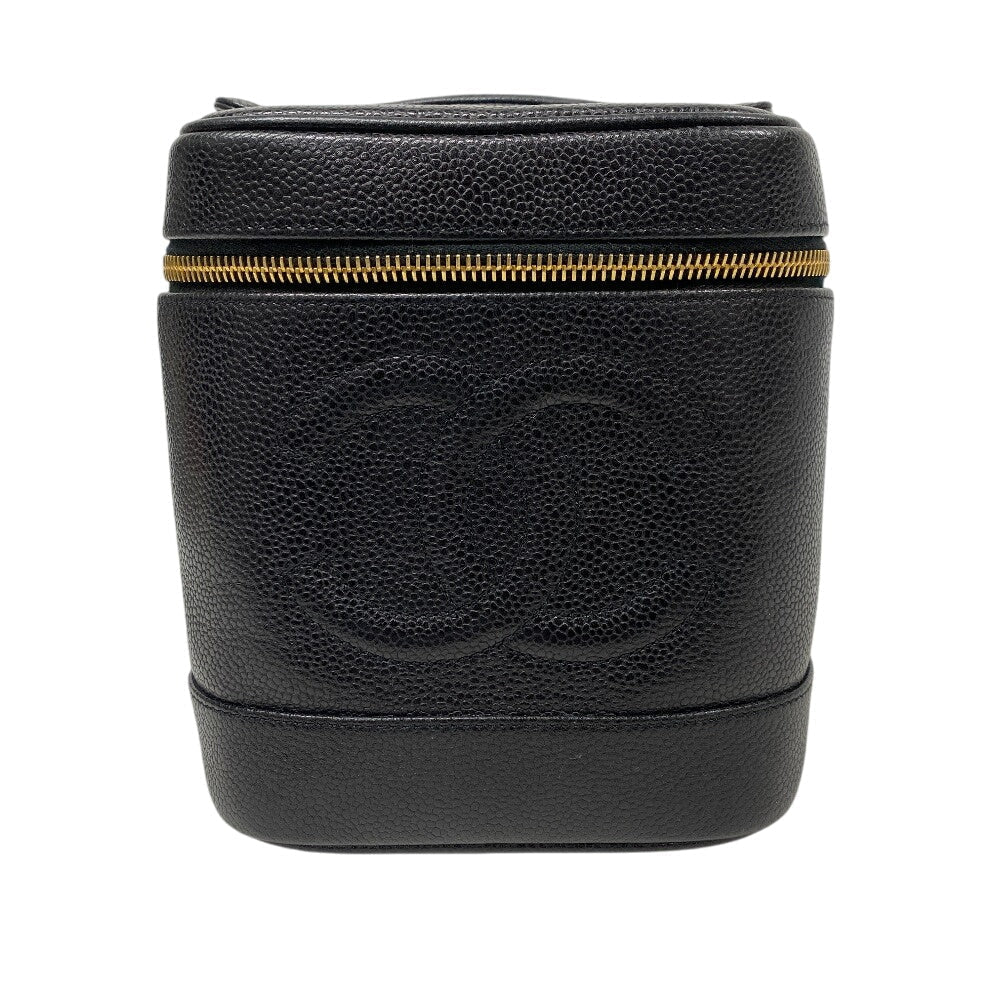 CHANEL Pouch Caviar skin black COCO Mark