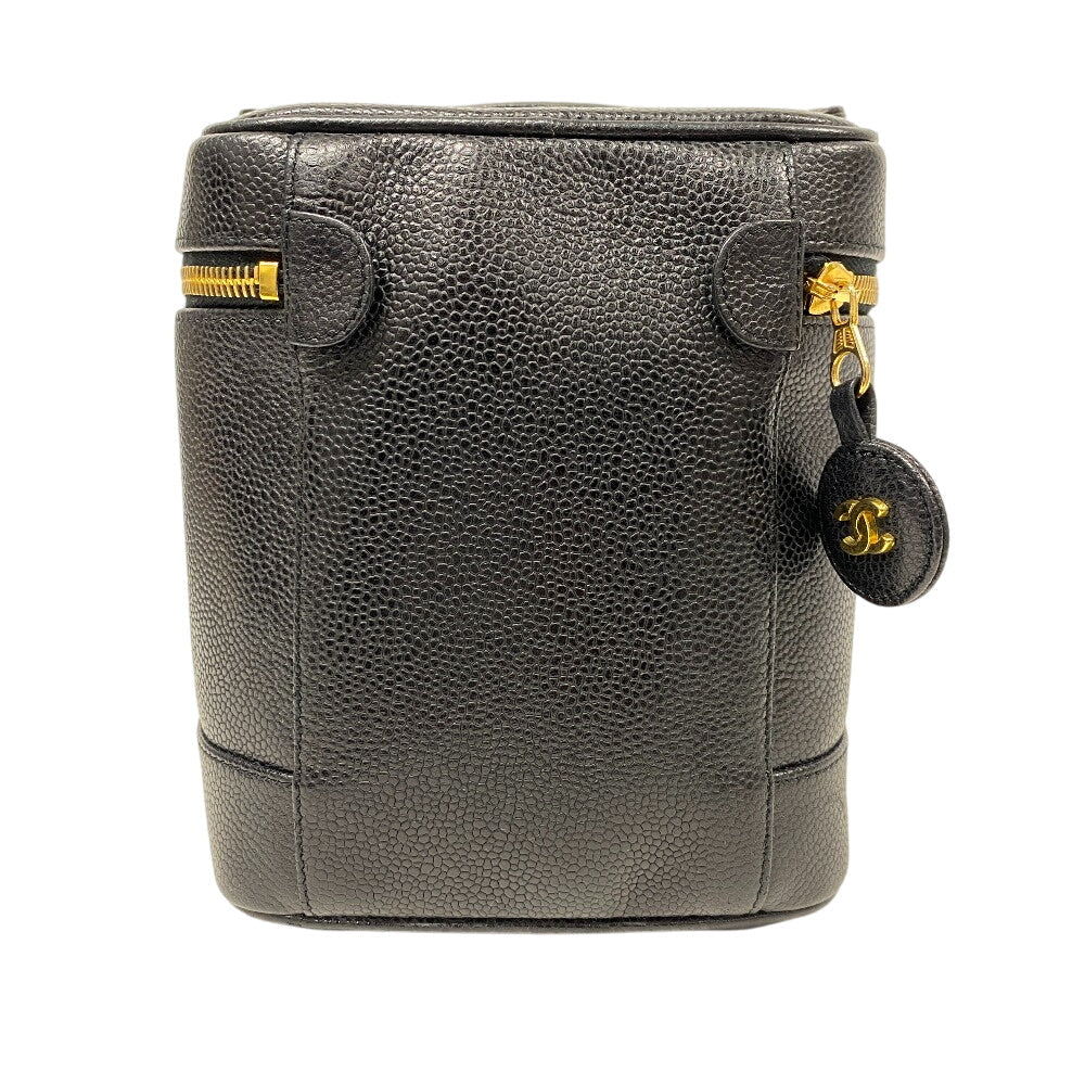CHANEL Pouch Caviar skin black COCO Mark