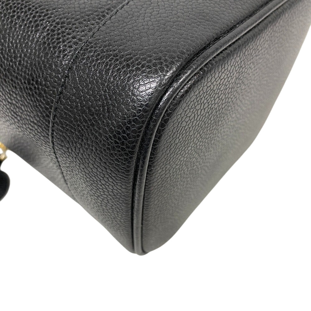 CHANEL Pouch Caviar skin black COCO Mark