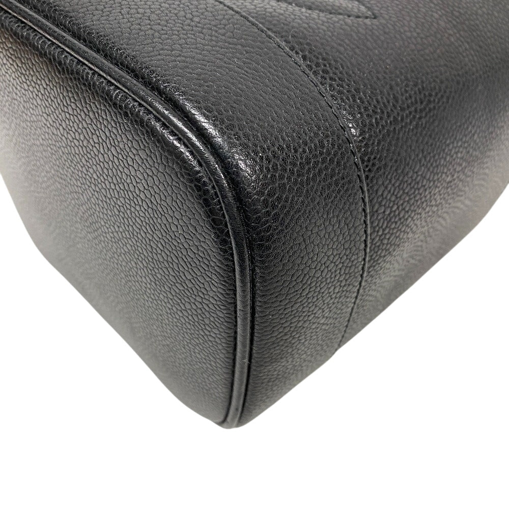 CHANEL Pouch Caviar skin black COCO Mark