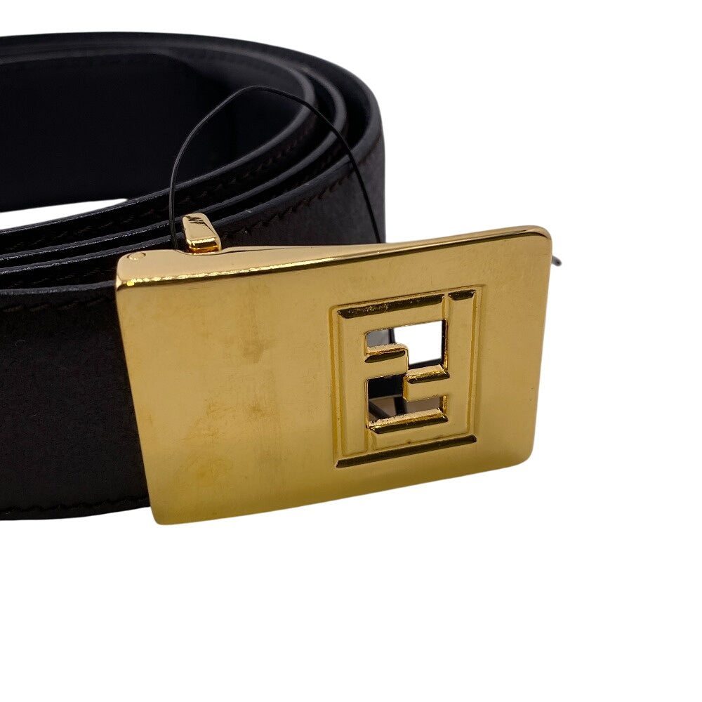 FENDI belt leather Brown FF Zucca