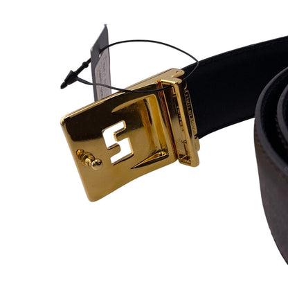 FENDI belt leather Brown FF Zucca