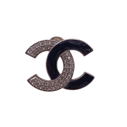 CHANEL Pierce A23K Silver, Rhinestone Silver COCO Mark
