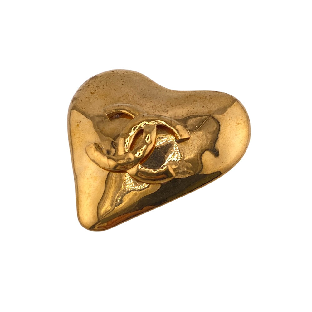 CHANEL Brooch Gold Plated gold 93P heart