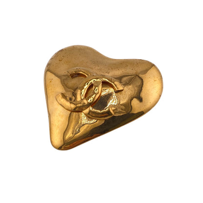 CHANEL Brooch Gold Plated gold 93P heart