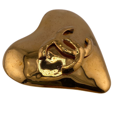 CHANEL Brooch Gold Plated gold 93P heart