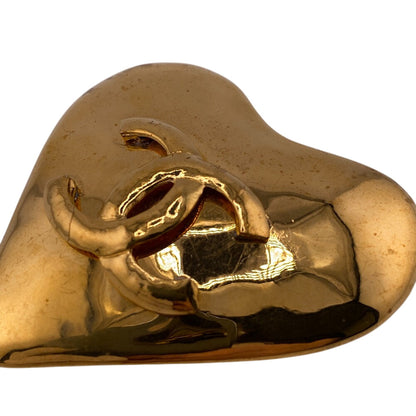CHANEL Brooch Gold Plated gold 93P heart