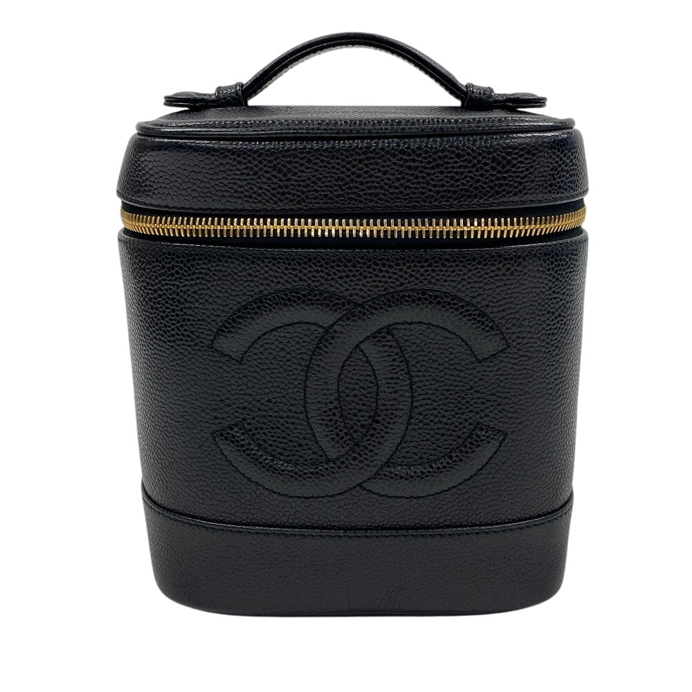 CHANEL Handbag Caviar skin black COCO Mark