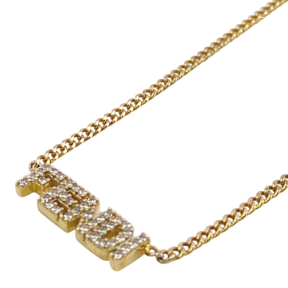 FENDI Necklace Gold Plated gold Rhinestone logo