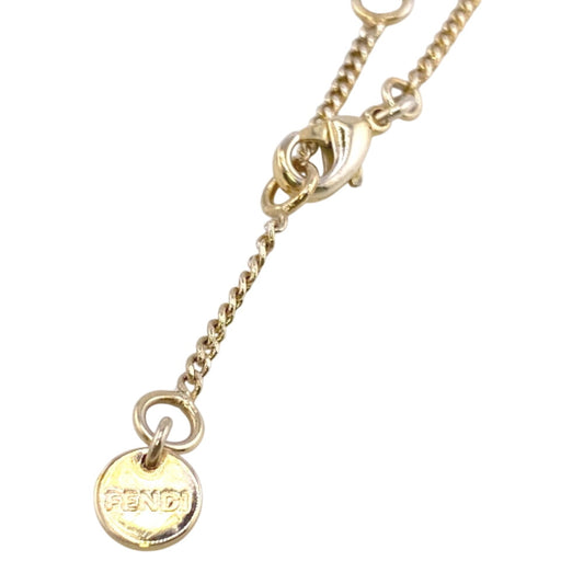 FENDI Necklace Gold Plated gold Rhinestone logo