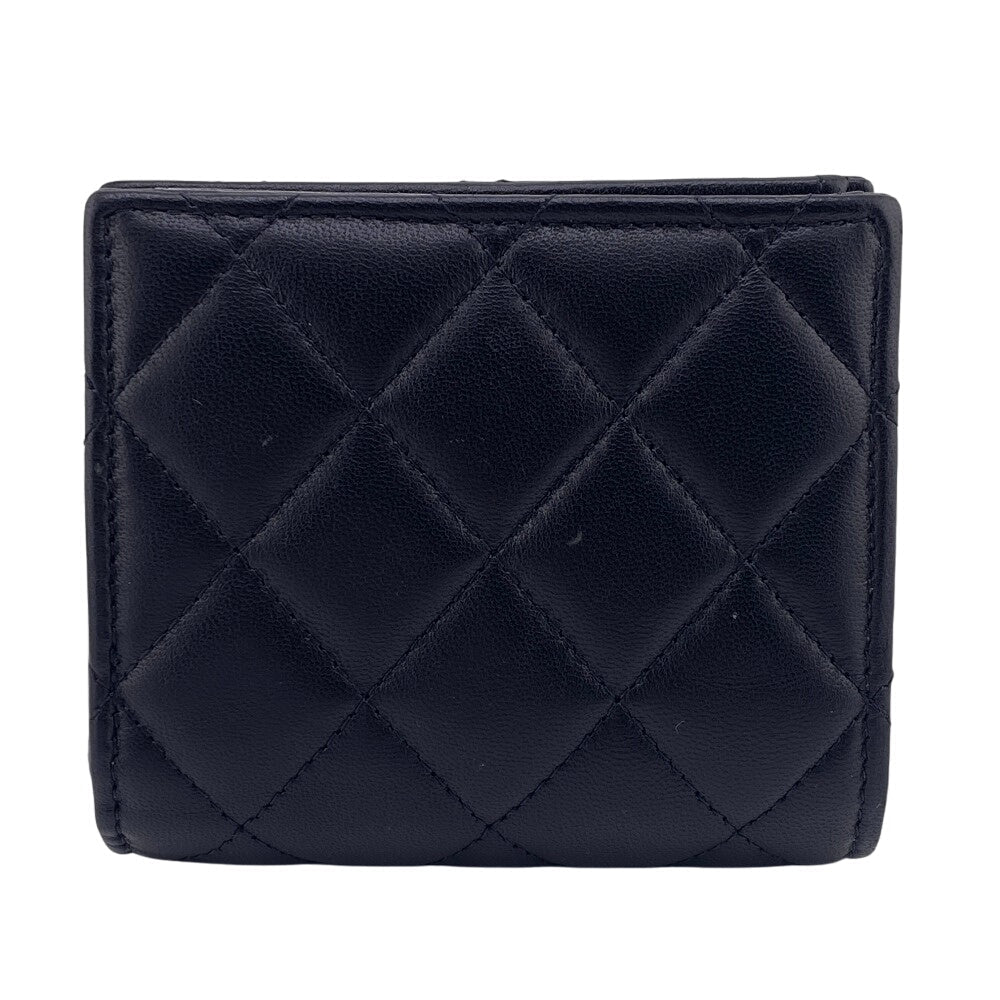 CHANEL Bifold Wallet lambskin black lambskin