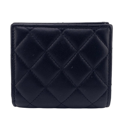 CHANEL Bifold Wallet lambskin black lambskin