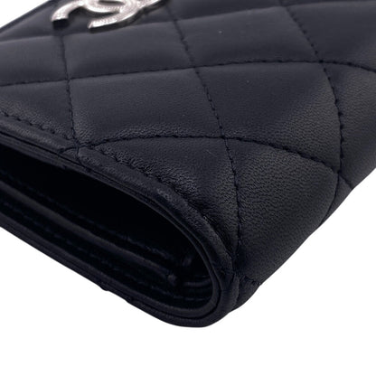 CHANEL Bifold Wallet lambskin black lambskin