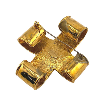 CHANEL Brooch 94 Gold Plated, Plastic gold COCO Mark cross