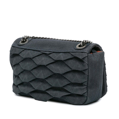 Chanel Flap Small Leather Blue Crossbody Bag