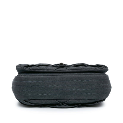 Chanel Flap Small Leather Blue Crossbody Bag