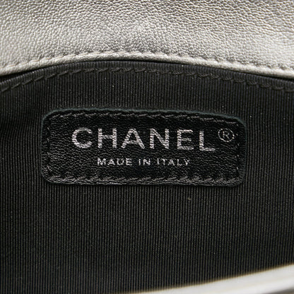 Chanel CC Chevron Studded Leather Flap Bag Leather Shoulder Bag in Good condition