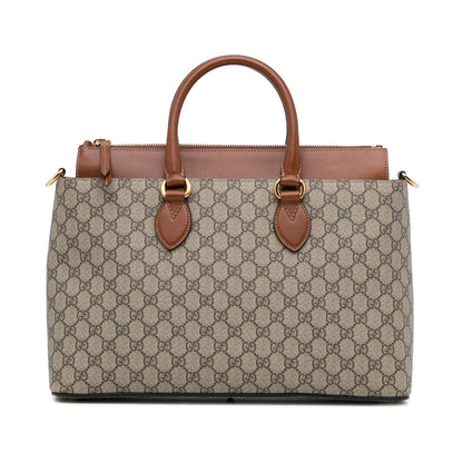 Gucci Linea A Zip Brown GG Supreme Canvas
