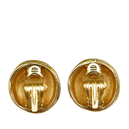 Gold Chanel CC Clip-on Earrings