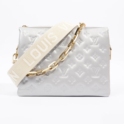 Louis Vuitton Coussin Silver Lambskin Leather PM