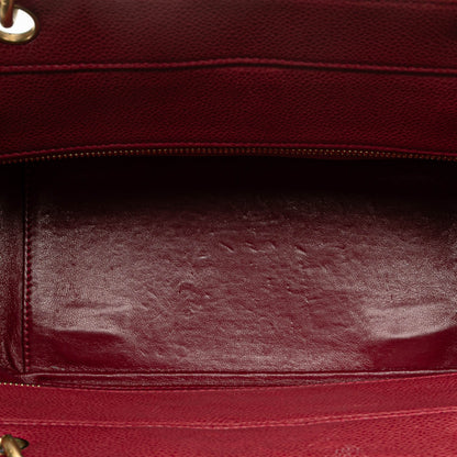 Red Chanel Caviar Grand Shopping Tote