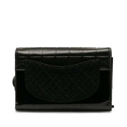 CHANEL Tweed Chocolate Bar Camellia Clutch Clutch Bag