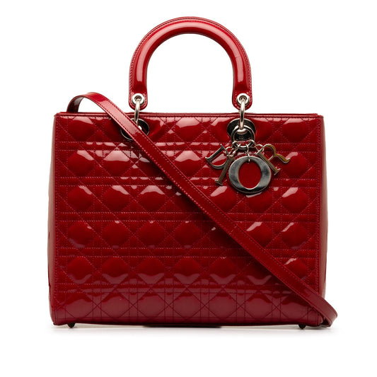 Large Patent Cannage Lady Dior