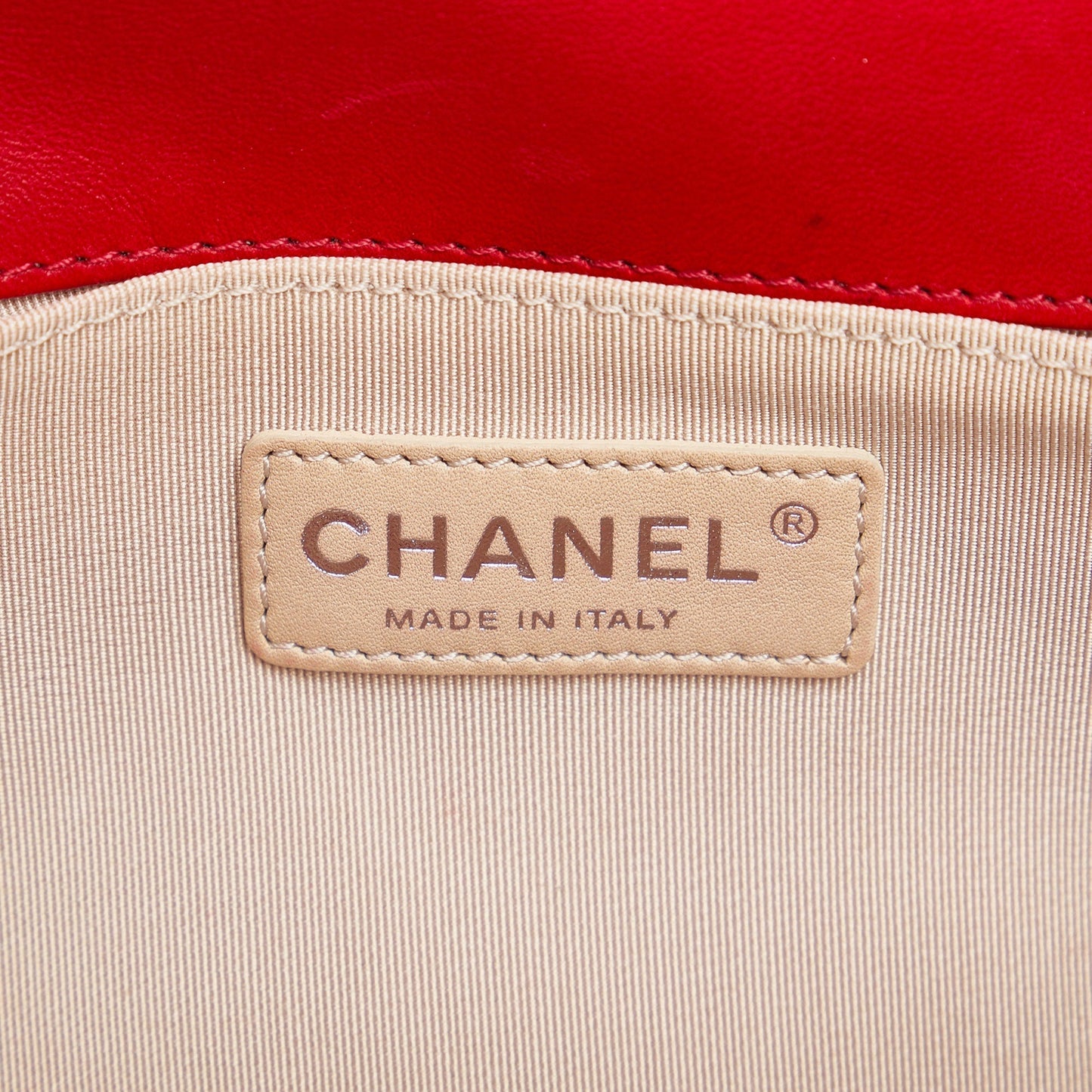Chanel Boy Flap Bag Medium Red Perforated Lambskin Silver