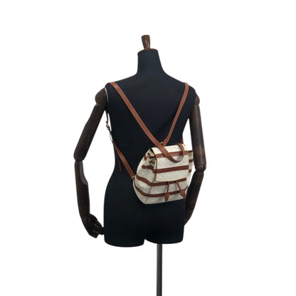 CELINE Macadam Logo Backpack White Vintage zpxaay