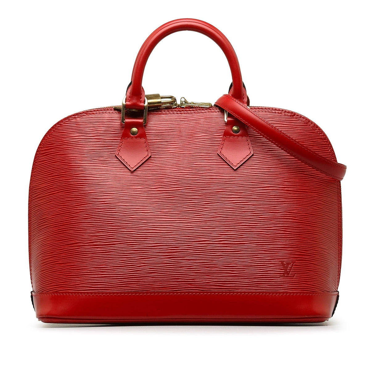 Red Louis Vuitton Epi Alma PM Handbag