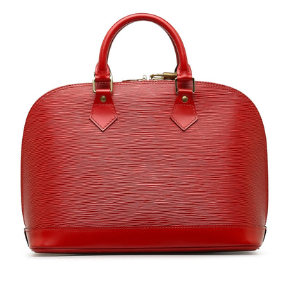 Red Louis Vuitton Epi Alma PM Handbag