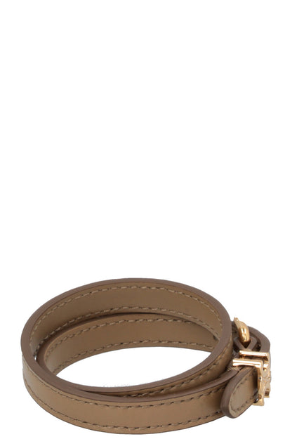 CELINE Triomphe Double Bracelet Olive Green