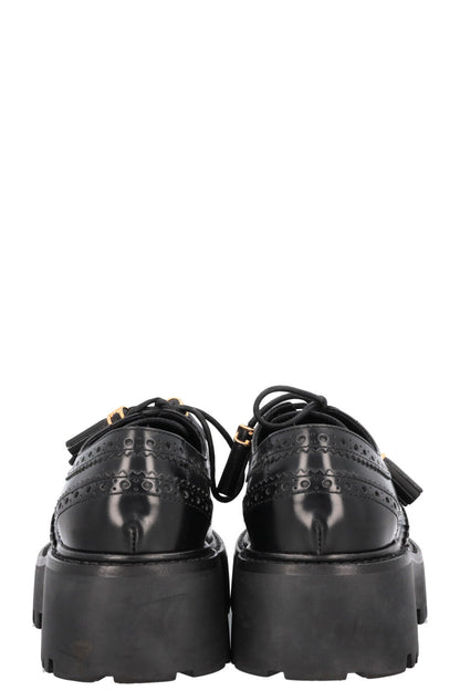 CELINE Triomphe Tassel Budapest Flats Black