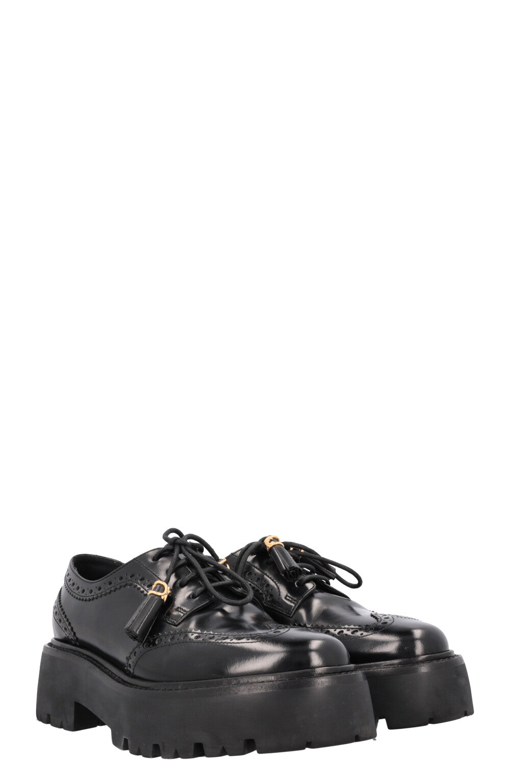CELINE Triomphe Tassel Budapest Flats Black