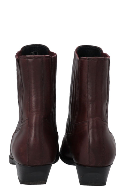 CELINE Cowboy Ankle Boots Burgundy