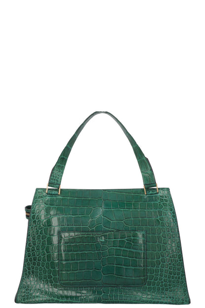 CÉLINE Edge Bag Croc Green