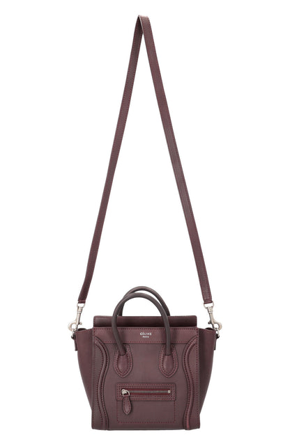 CÉLINE Nano Luggage Crossbody Bag Bordeaux