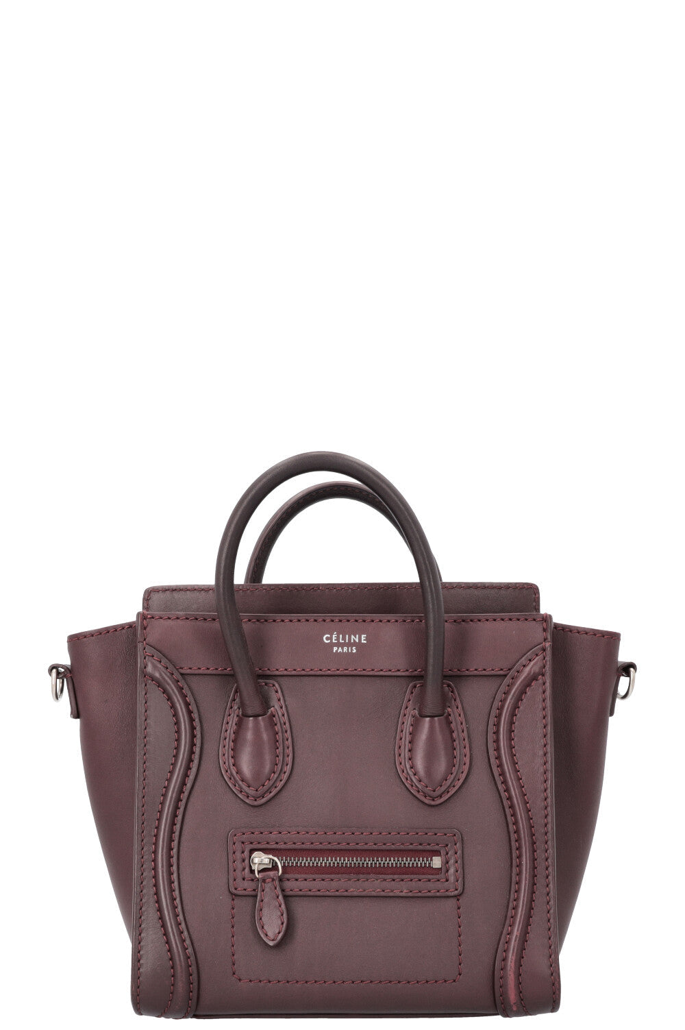 CÉLINE Nano Luggage Crossbody Bag Bordeaux
