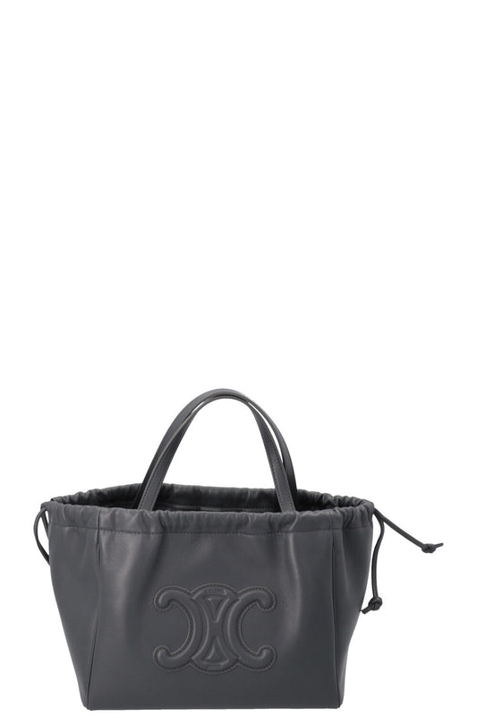 CELINE Drawstring Cabas Triomphe Bag Grey