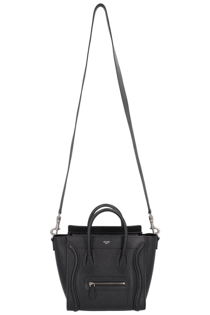 CELINE Nano Luggage Crossbody Bag Black