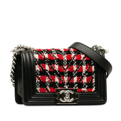 Tweed Chevron Boy Shoulder Bag - '10s
