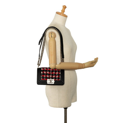 Tweed Chevron Boy Shoulder Bag - '10s